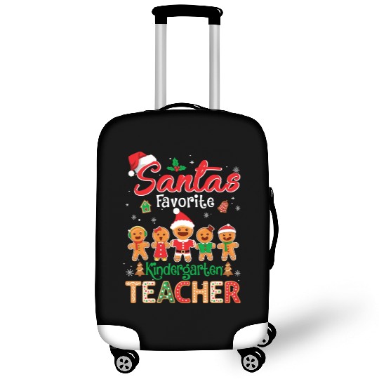 Santa s Favorite Kindergarten Teacher Cookie Hat Luggage Covers