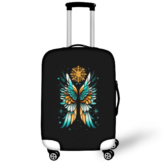 Angel Wings Embracing Snowflakes Luggage Covers