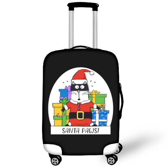 Surprised Cat Christmas Eve and Santa Paws Luggage Covers