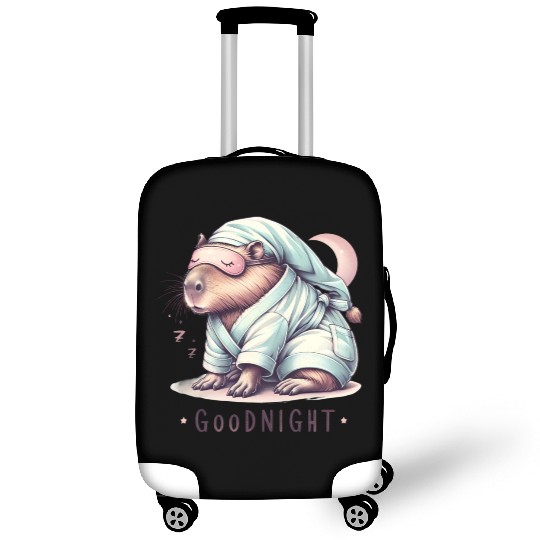 Sleepy Capybara in Comfy Pajamas Luggage Covers