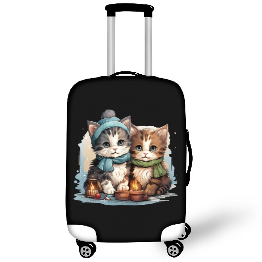 chubby kittens in Christmas stockings hanging Luggage Covers