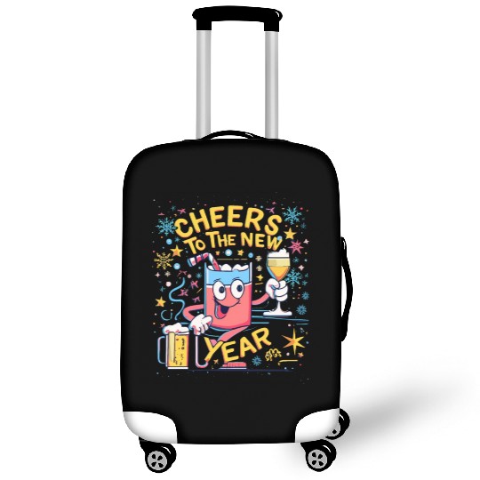 NYE Cheers To The New Year Happy Winter Holiday Luggage Covers