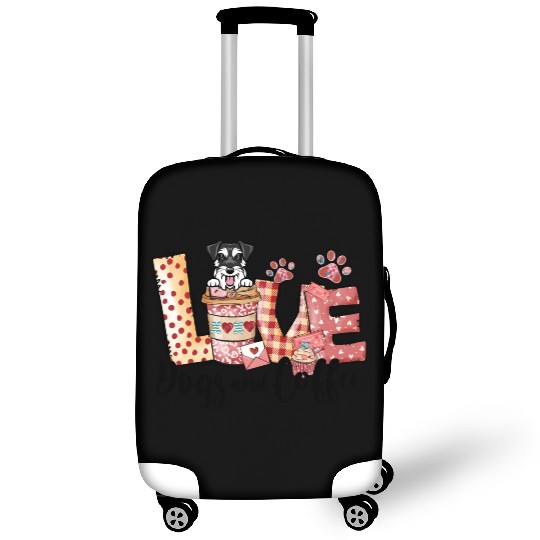 Mini Schnauzer Dog Coffee Lover Dog Mom Valentine Luggage Covers