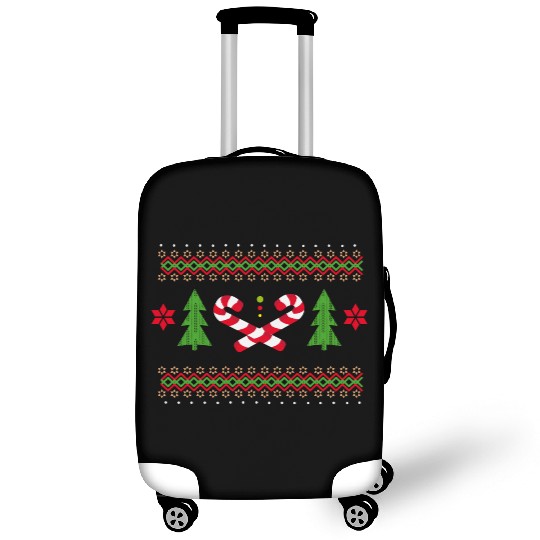 Candy canes pattern for Christmas Luggage Covers