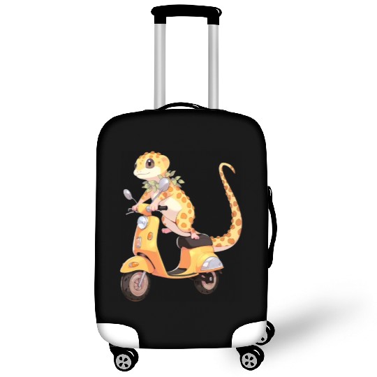 Leopard Gecko on Scooter Funny Lizard Biker Moped Luggage Covers