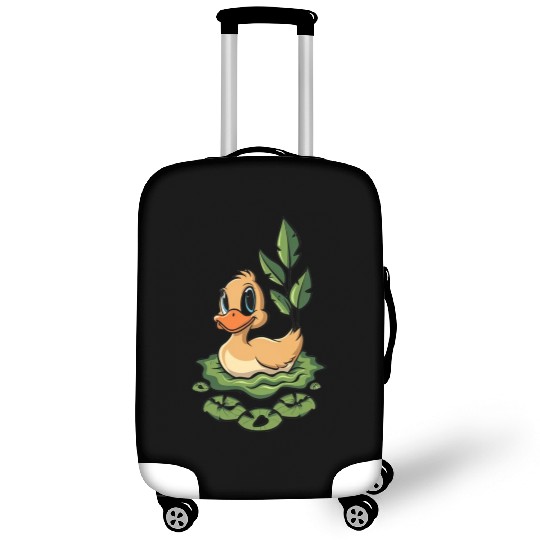 cute duck swimming in a swamp Luggage Covers