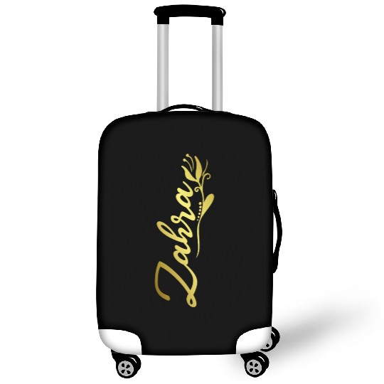 Zahra Name Faux Gold Tulip Flourish Luggage Covers