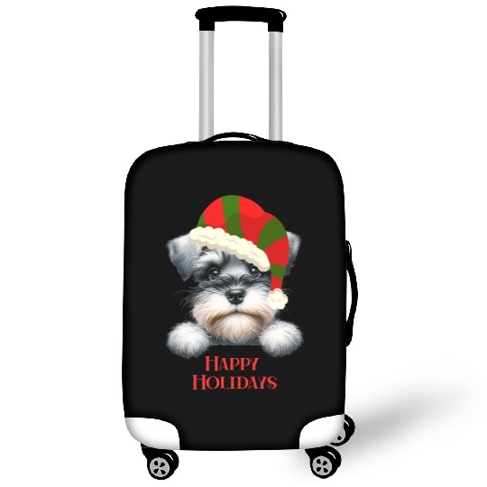 Christmas Peeking Dogs Happy Holidays Luggage Covers