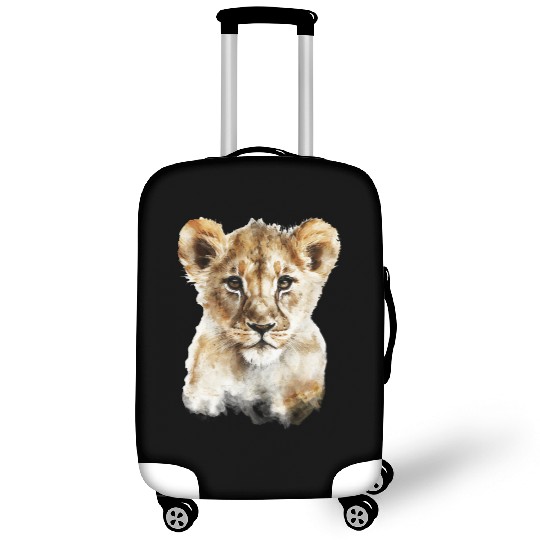 Watercolor Lion Cub Painting Portrait Luggage Covers