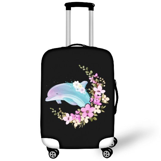 Dolphin Flower Floral Luggage Covers