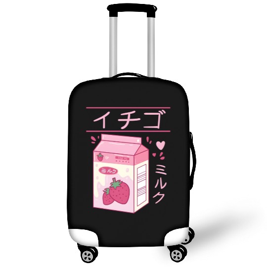 Japanese Strawberry Milk Drink Kawaii Kanji Vaporw Luggage Covers