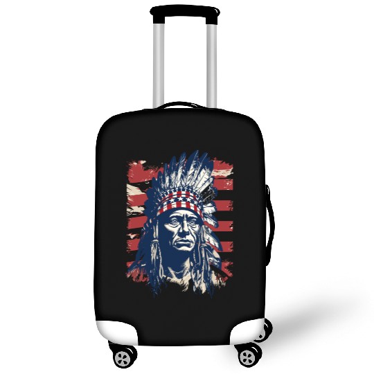 Indian Native American Chief Feather Headdress Luggage Covers