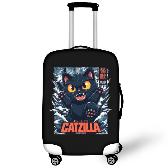 Kaiju Catzilla in Japan Tokyo Luggage Covers