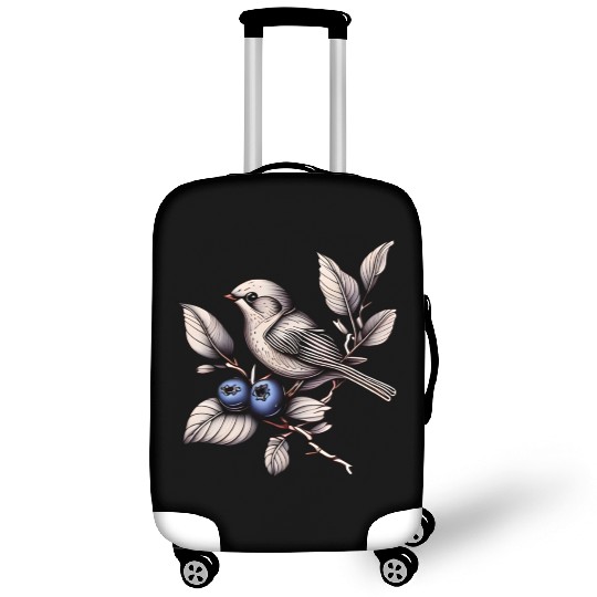 Bird on a Blueberry Branch Luggage Covers