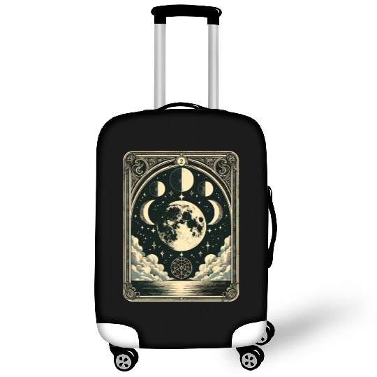 Tarot Card Vintage Moon Phase Astrology Tarot Luggage Covers