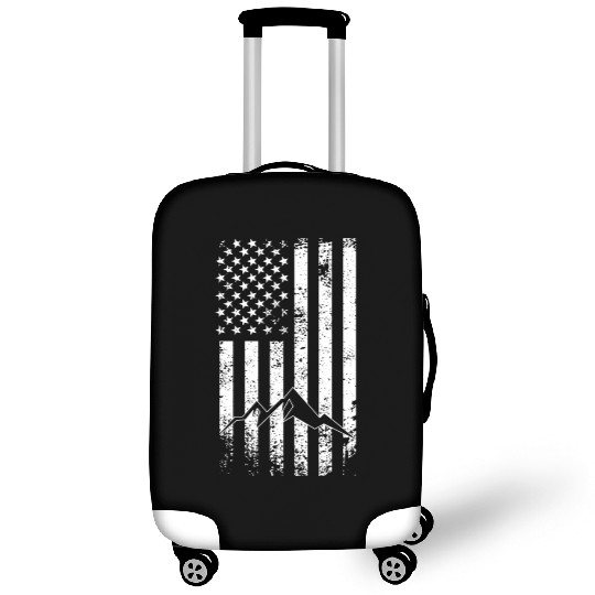 Mountain american flag Luggage Covers