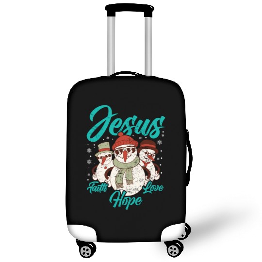 Snowmen Jesus Peace Hope Love Christmas Luggage Covers