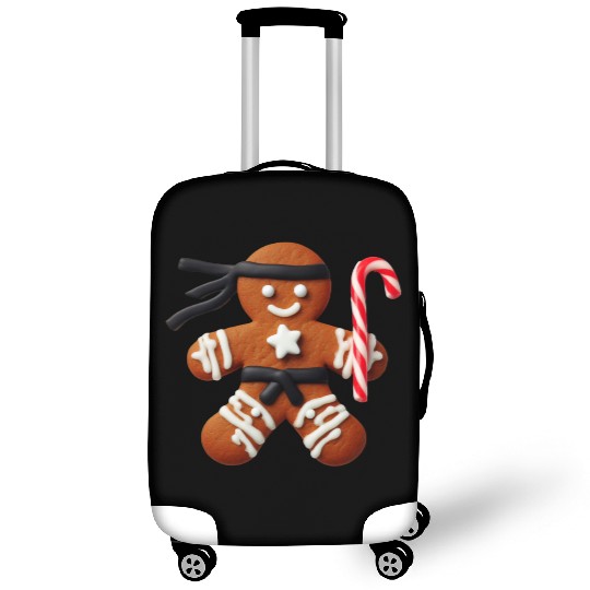 Funny Ninja Gingerbread Man Cookie Candy Cane Luggage Covers