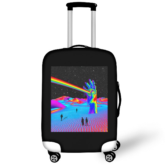 Rainbow In Galaxy Desert Night Retro Surrealism Luggage Covers
