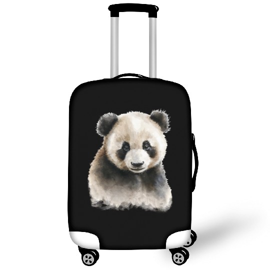 Panda Cute Bear Watercolor Painting Portrait Luggage Covers