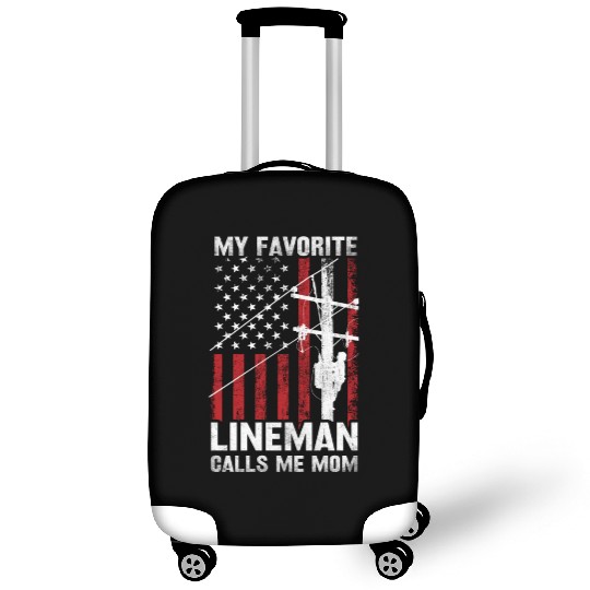 Mothers day my favorite lineman Luggage Covers