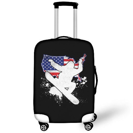 Snowboard USA Flag Snowboarding Snowboarder Luggage Covers