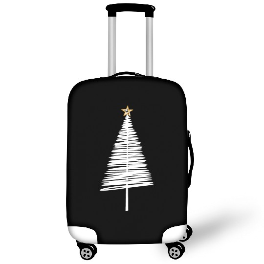 White Christmas Tree Brushstroke with Golden Star Luggage Covers