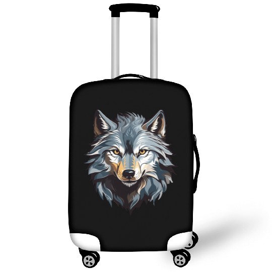 Majestic Wolf Face Illustration Luggage Covers