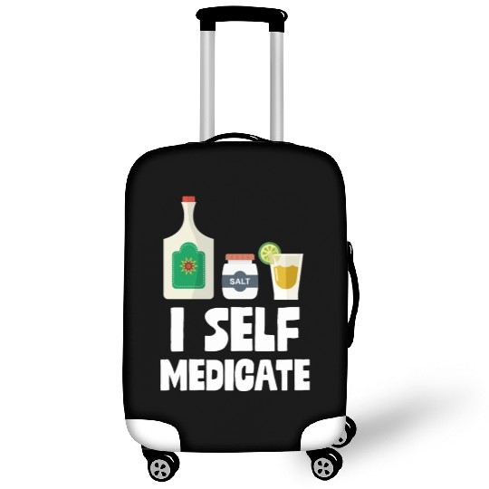 I Self Medicate Tequila Bottle Lime Salt Shot Pun Luggage Covers