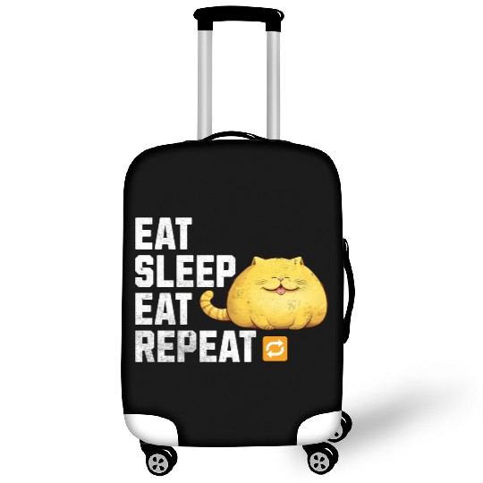 EAT SLEEP EAT REPEAT Fat Yellow Cat Lover Funny Luggage Covers
