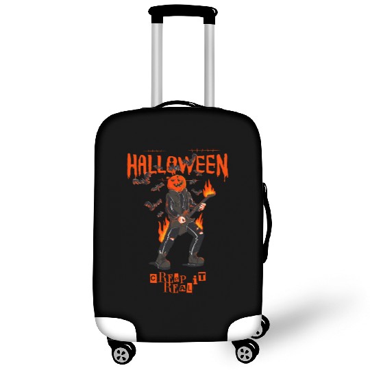 Pumpkin rock n roll bat guitar spooky gift idea Luggage Covers