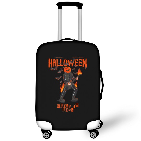 Pumpkin rock n roll bat guitar spooky gift idea Luggage Covers