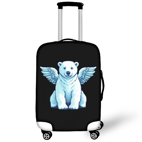 Bear Polar Bear Angel Wings Luggage Covers