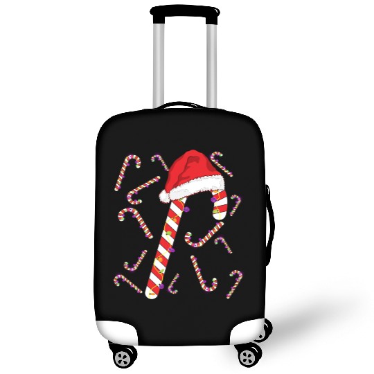 xmas lights and candies CANDY cane xmas day Luggage Covers