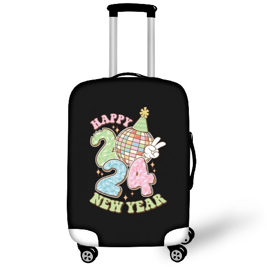 Happy New Year 2024 disco ball party Luggage Covers