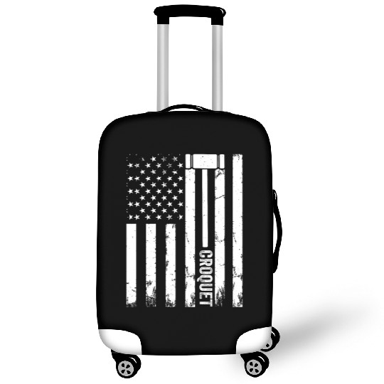 Croquet Player US Flag Croquet Luggage Covers