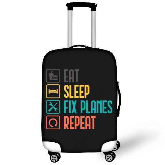 Eat Sleep Fix Planes Repeat Aircraft Mechanic Luggage Covers