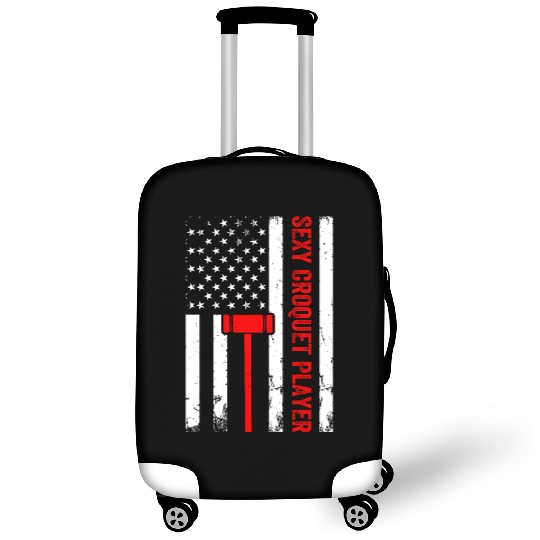 Sexy Croquet Player US Flag Croquet Player Luggage Covers
