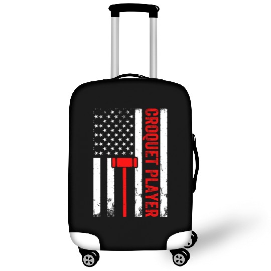 Croquet Player US Flag Croquet Player Luggage Covers