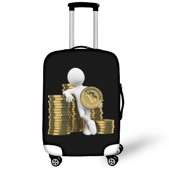3D White People Bitcoin Luggage Covers