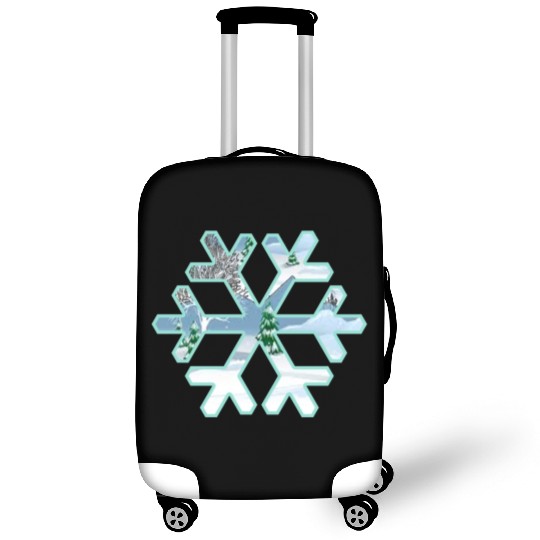 Teal Snowflake Luggage Covers