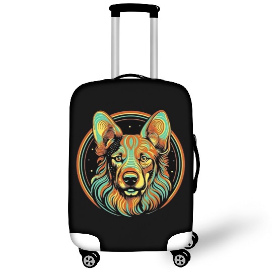 German Shepherd Funny Dog Street Art Comic Pet Luggage Covers