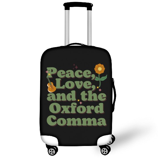 Funny Oxford Comma Peace Love and the Oxford Comma Luggage Covers