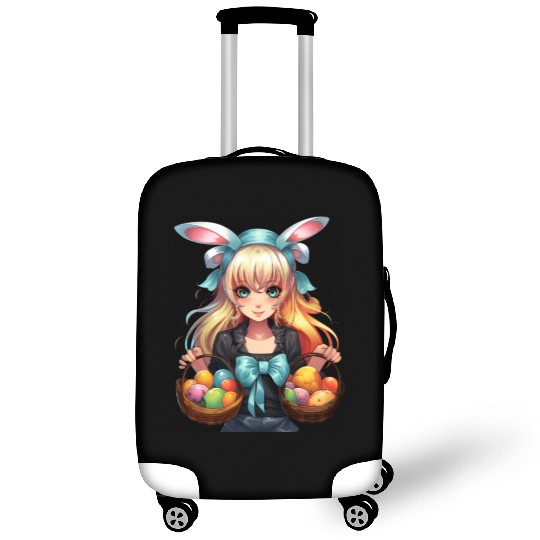 Easter Day Anime Girl Bunny Ear Easter Egg Hunt Luggage Covers