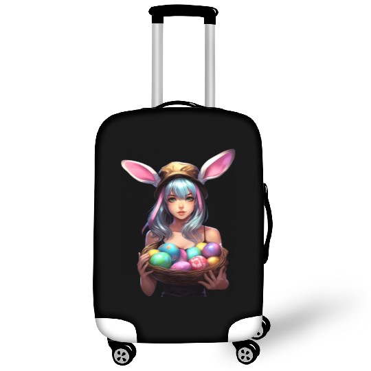 Easter Day Anime Girl Bunny Ear Easter Egg Hunt Luggage Covers
