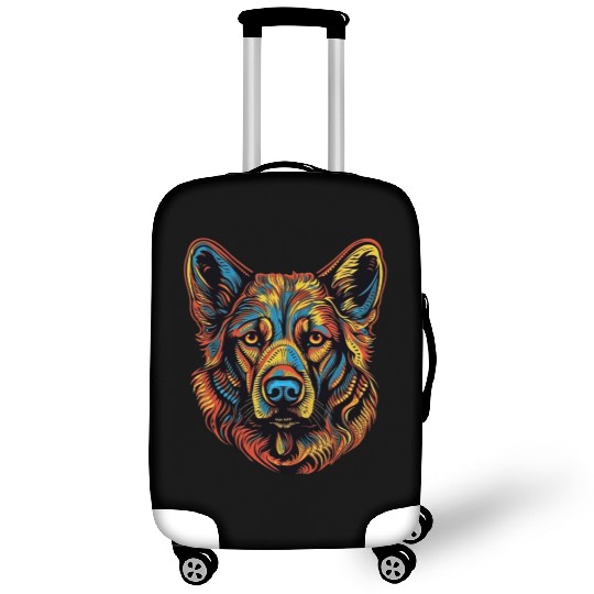 German Shepherd Funny Dog Street Art Comic Pet Luggage Covers