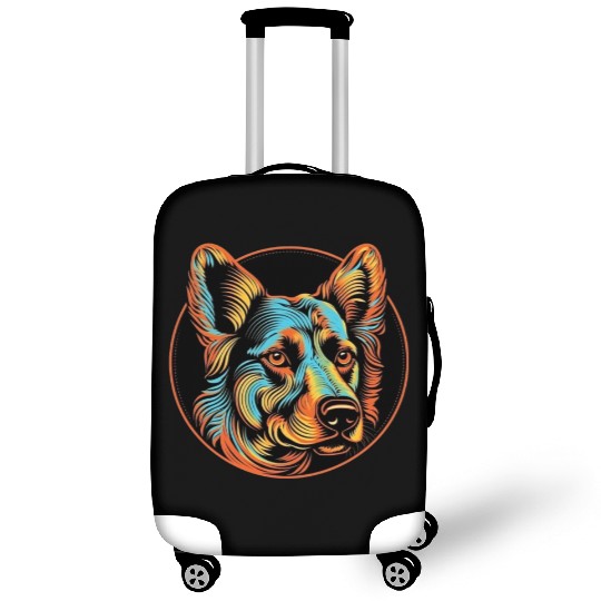 German Shepherd Funny Dog Street Art Comic Pet Luggage Covers