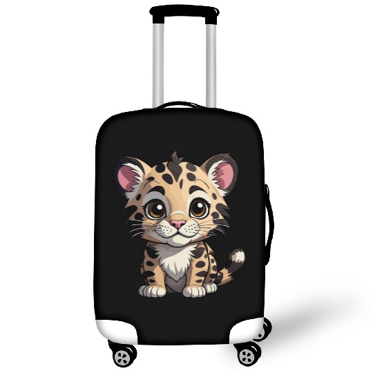 Adorable Baby Leopard - Cute Wildlife Cartoon Luggage Covers