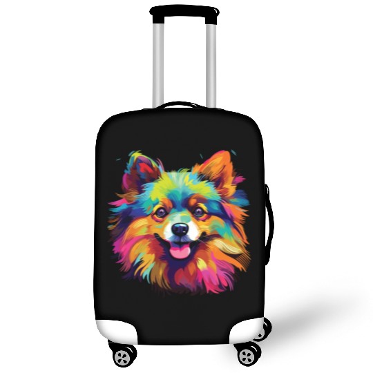Watercolor Colorful Pomeranian Luggage Covers