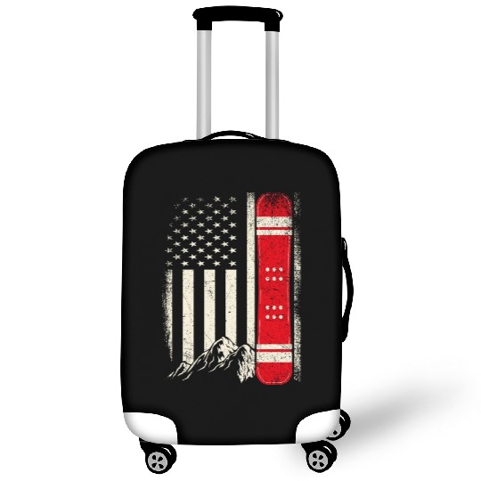Snowboarding 4th of July Distressed USA Flag Luggage Covers